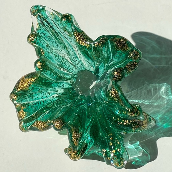 Vintage Teal Murano Glass  Small Trinket Dish / Salt Cellar - Picture 3 of 10